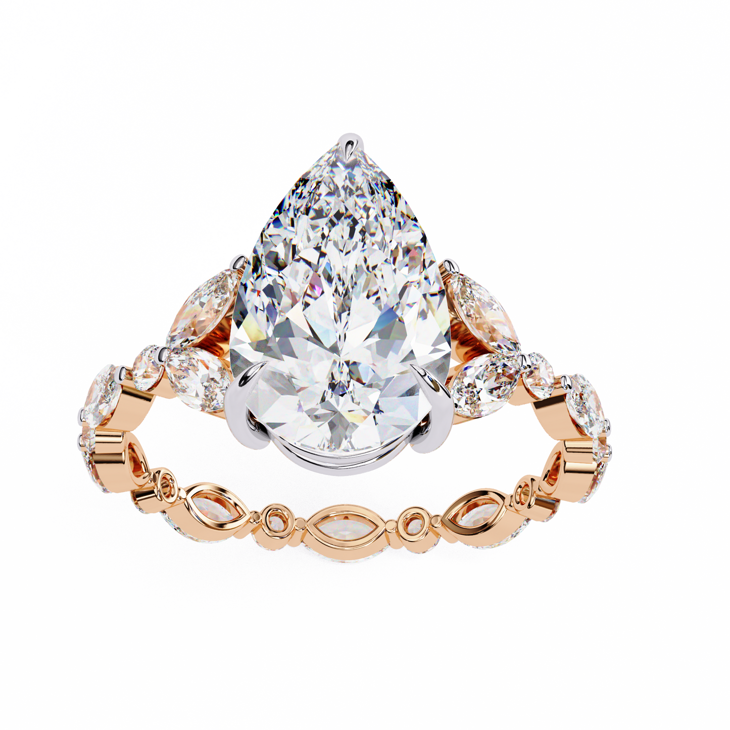 3.00 CT Pear Cut Diamond Engagement Ring