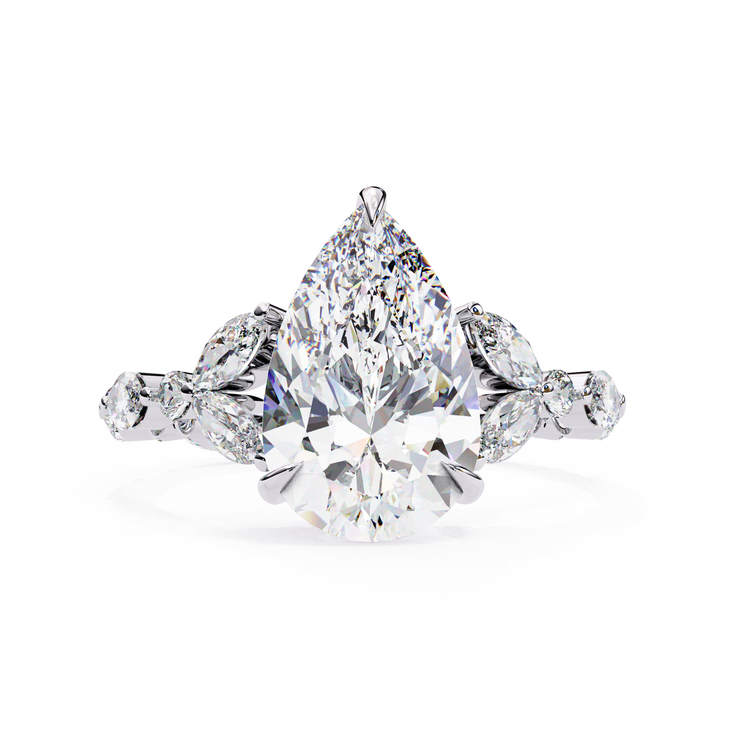 3.00 CT Pear Cut Diamond Engagement Ring - Ulight Jewels