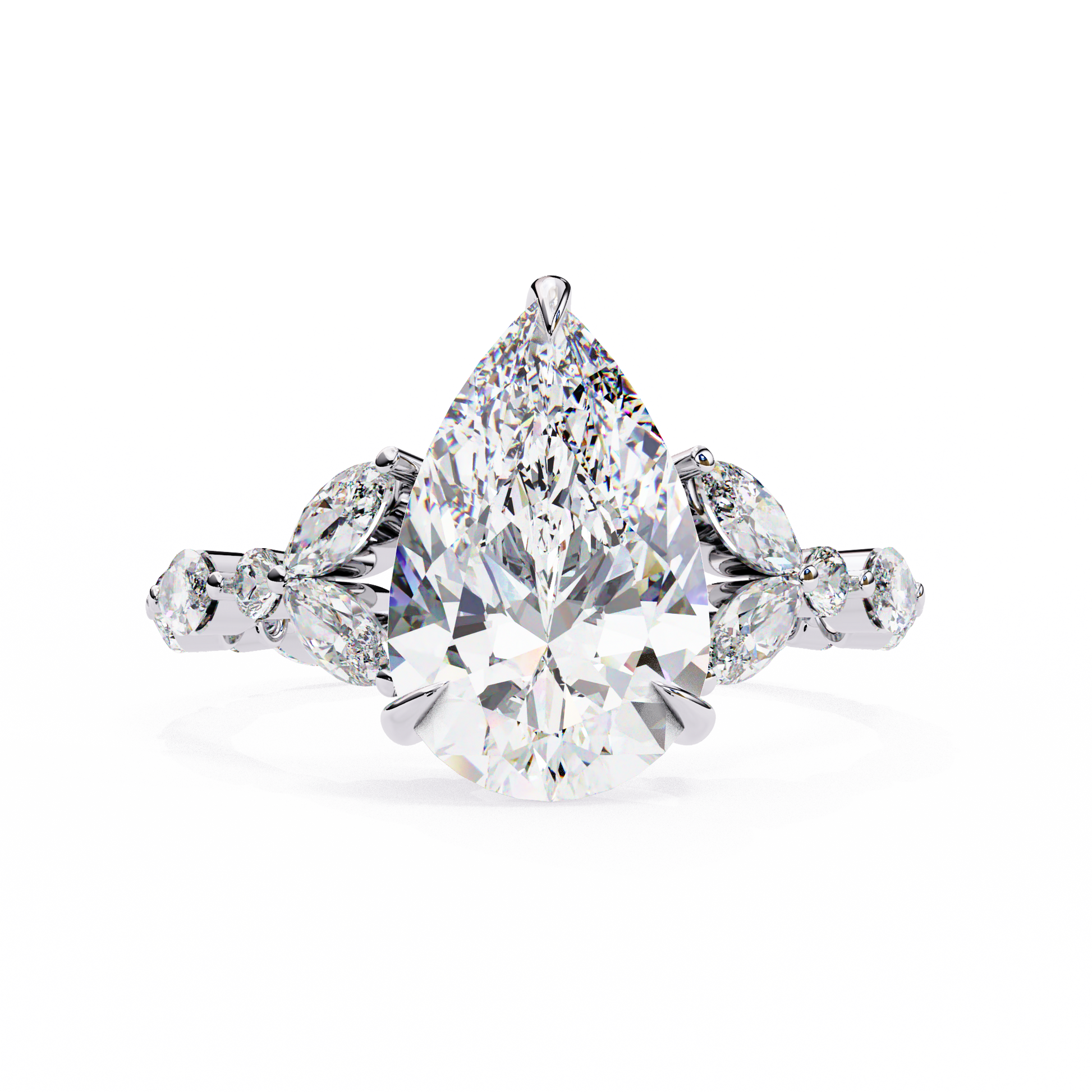 3.00 CT Pear Cut Diamond Engagement Ring - Ulight Jewels