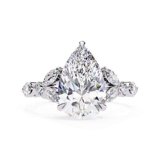 3.00 CT Pear Cut Diamond Engagement Ring - Ulight Jewels