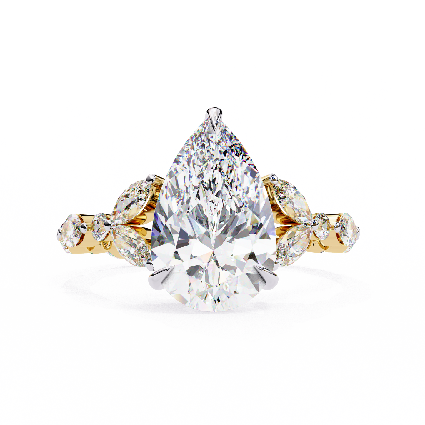 3.00 CT Pear Cut Diamond Engagement Ring