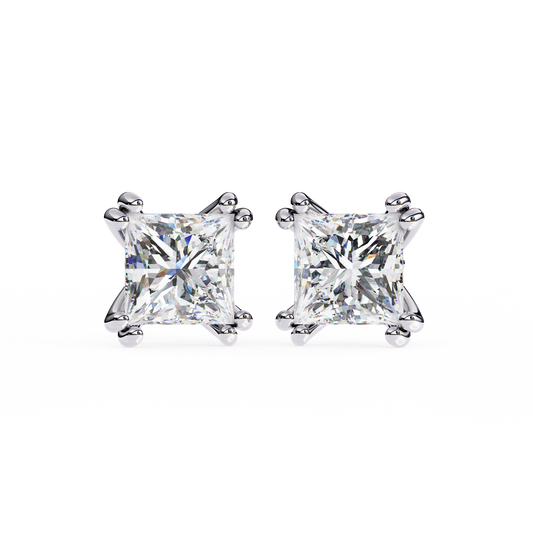 3.00 CT Princess Cut Diamond Stud Earring - Ulight Jewels