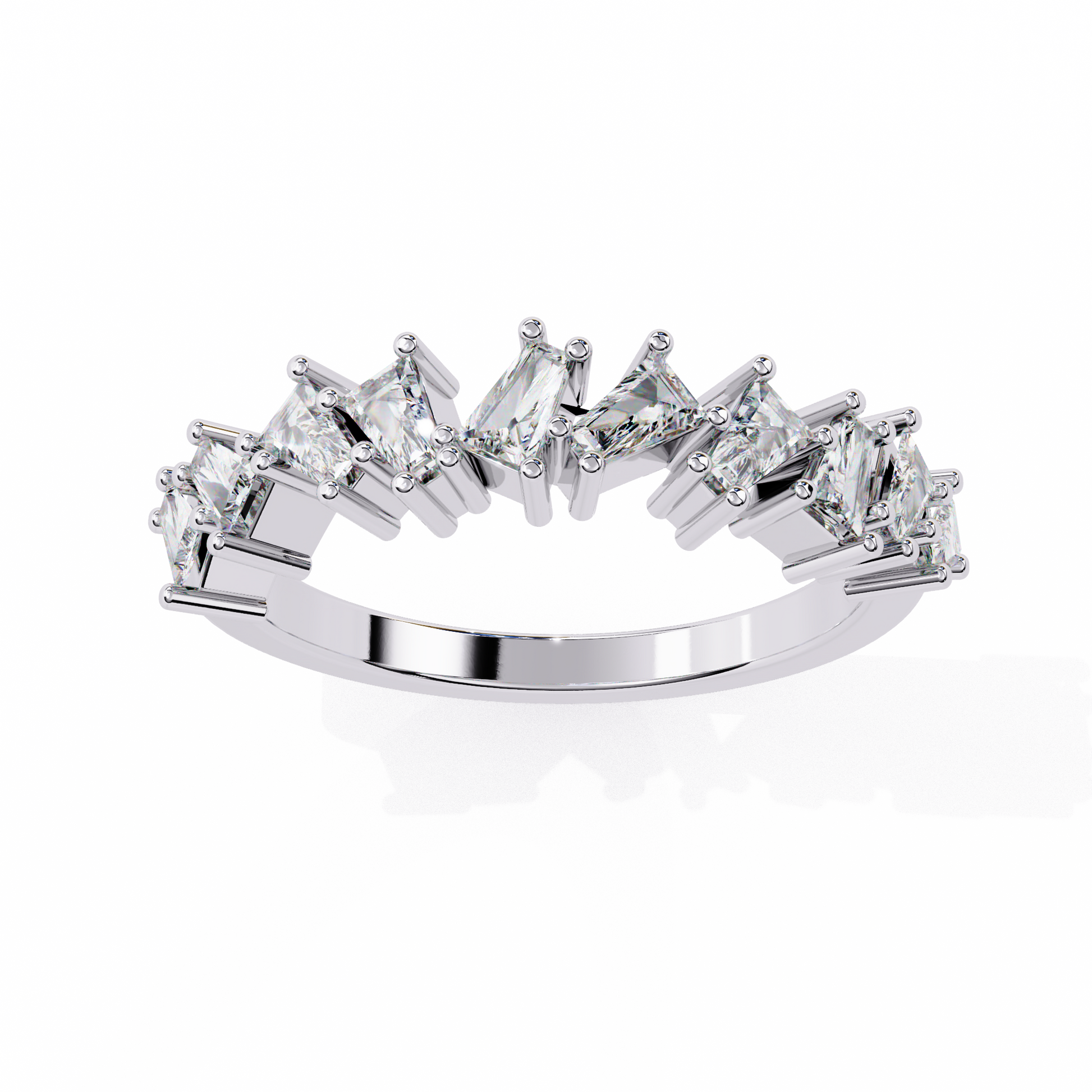 0.80 BAGUETTE Cut Diamond Engagement Band - Ulight Jewels