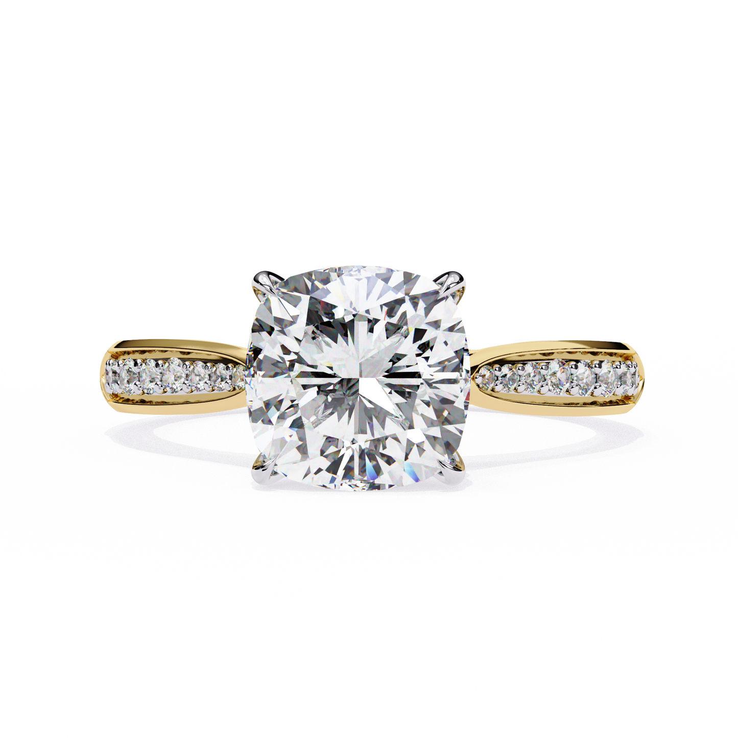 3.00  CT Cushion Cut Diamond Wedding Rings