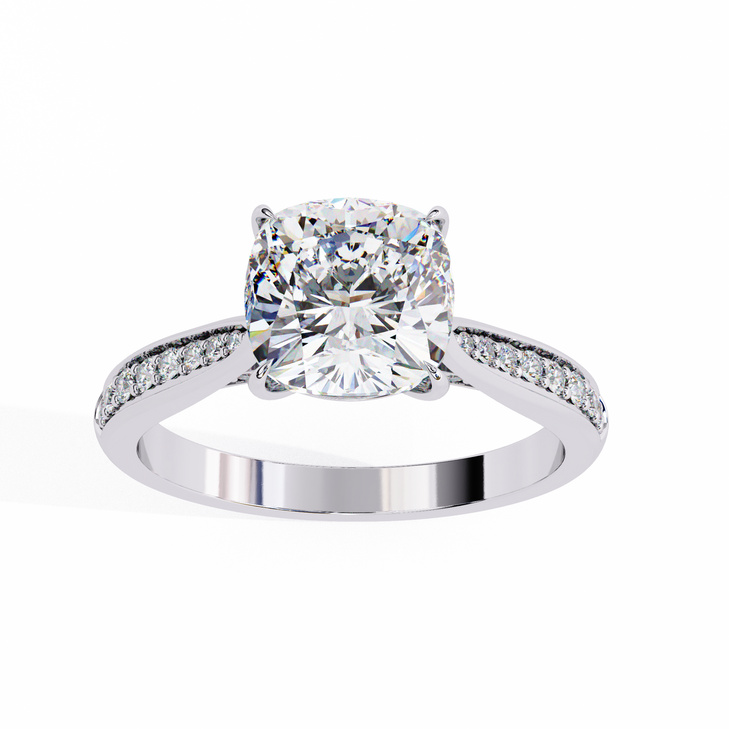 3.00  CT Cushion Cut Diamond Wedding Rings