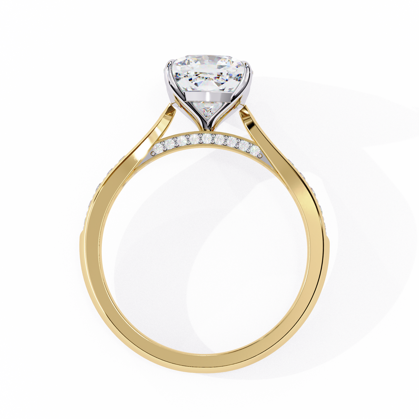 3.00  CT Cushion Cut Diamond Wedding Rings