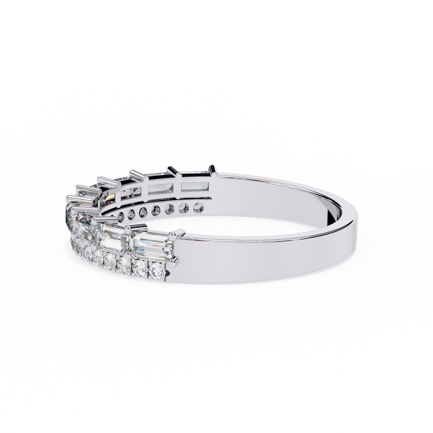 1.00  CT Baguette & Round Cut Diamond Engagement Band