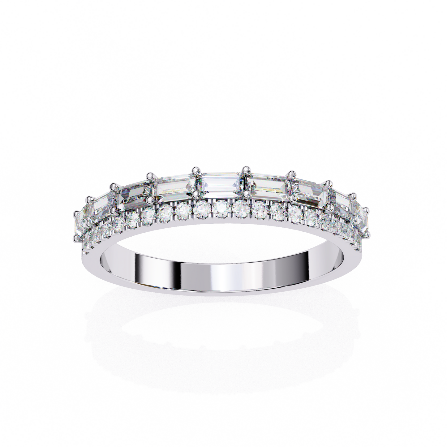 1.00  CT Baguette & Round Cut Diamond Engagement Band