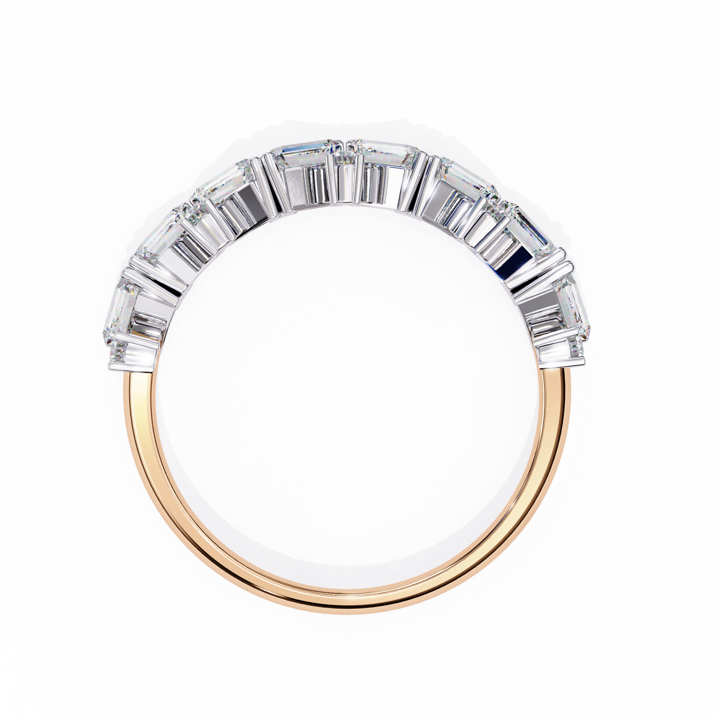 0.60 CT Round & Baguette Cut Diamond Engagement Band