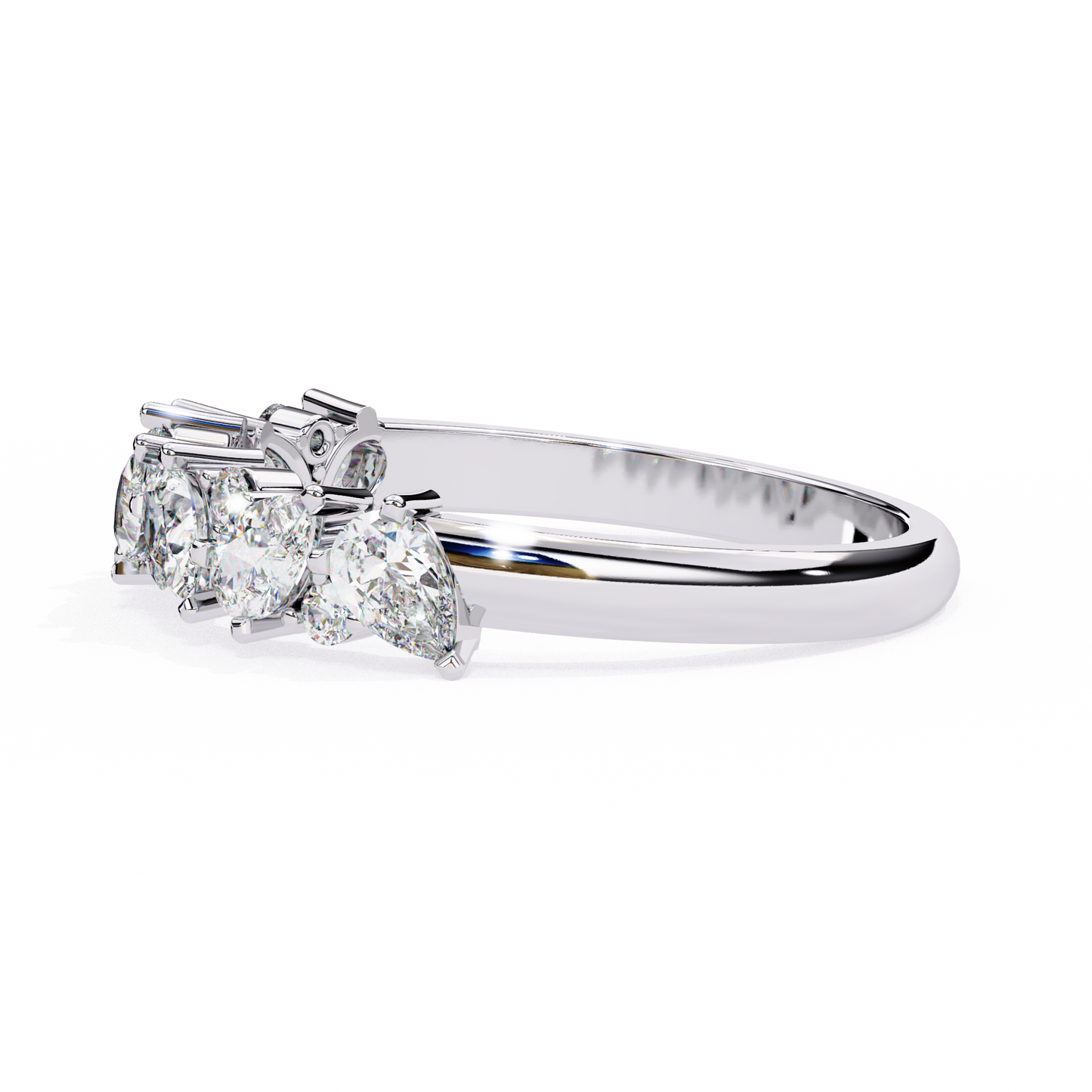 1.35  CT Pear & Round Cut Diamond Engagement Band