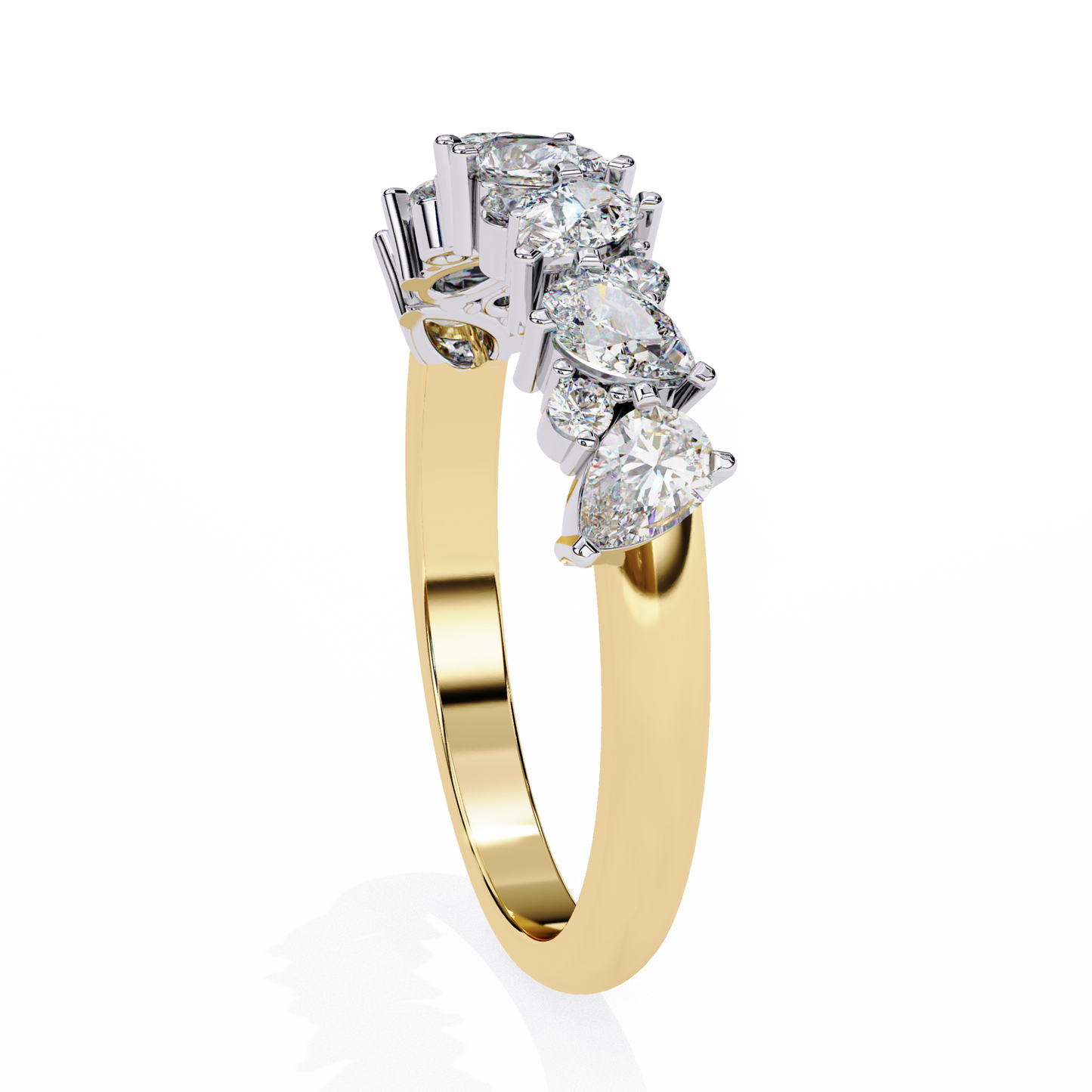 1.35  CT Pear & Round Cut Diamond Engagement Band