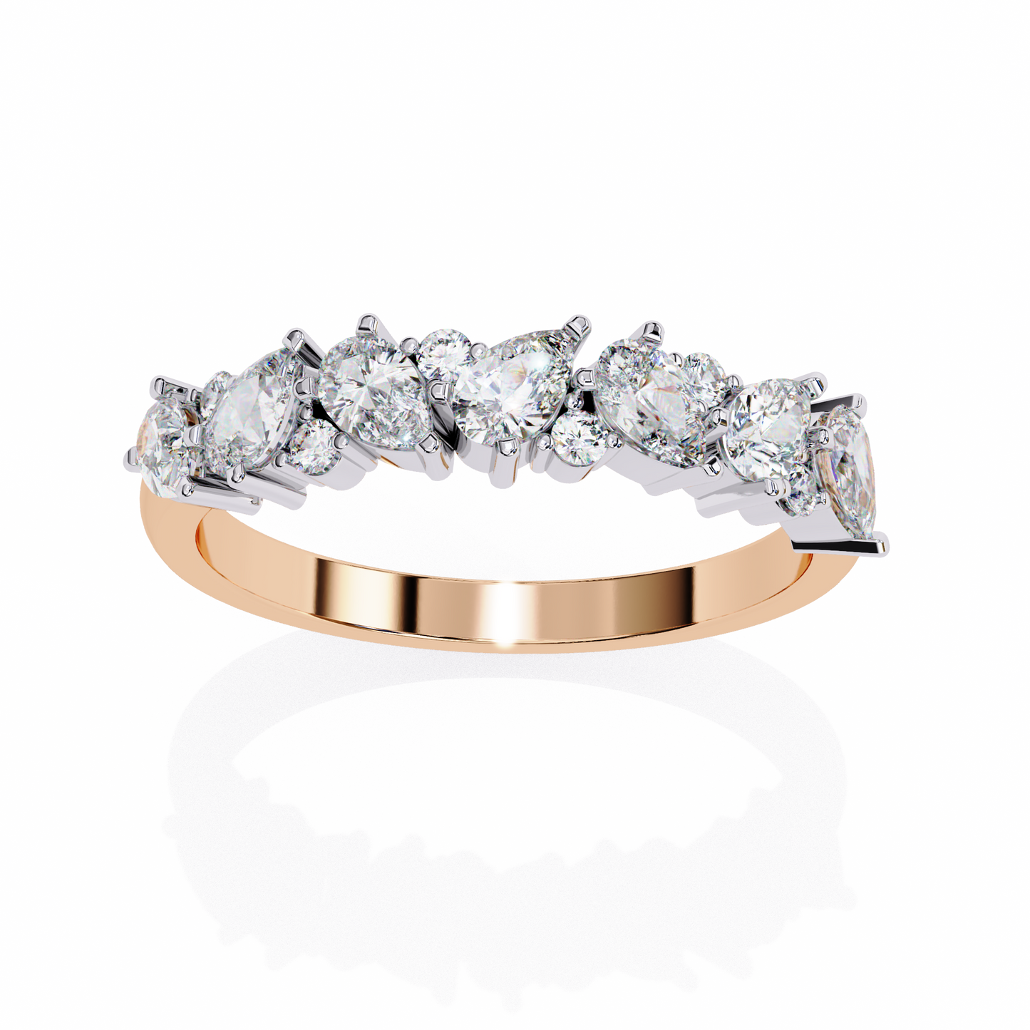 1.35  CT Pear & Round Cut Diamond Engagement Band