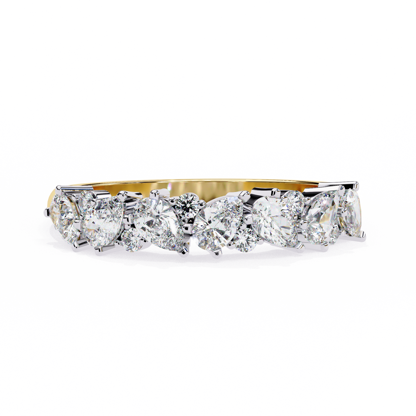 1.35  CT Pear & Round Cut Diamond Engagement Band