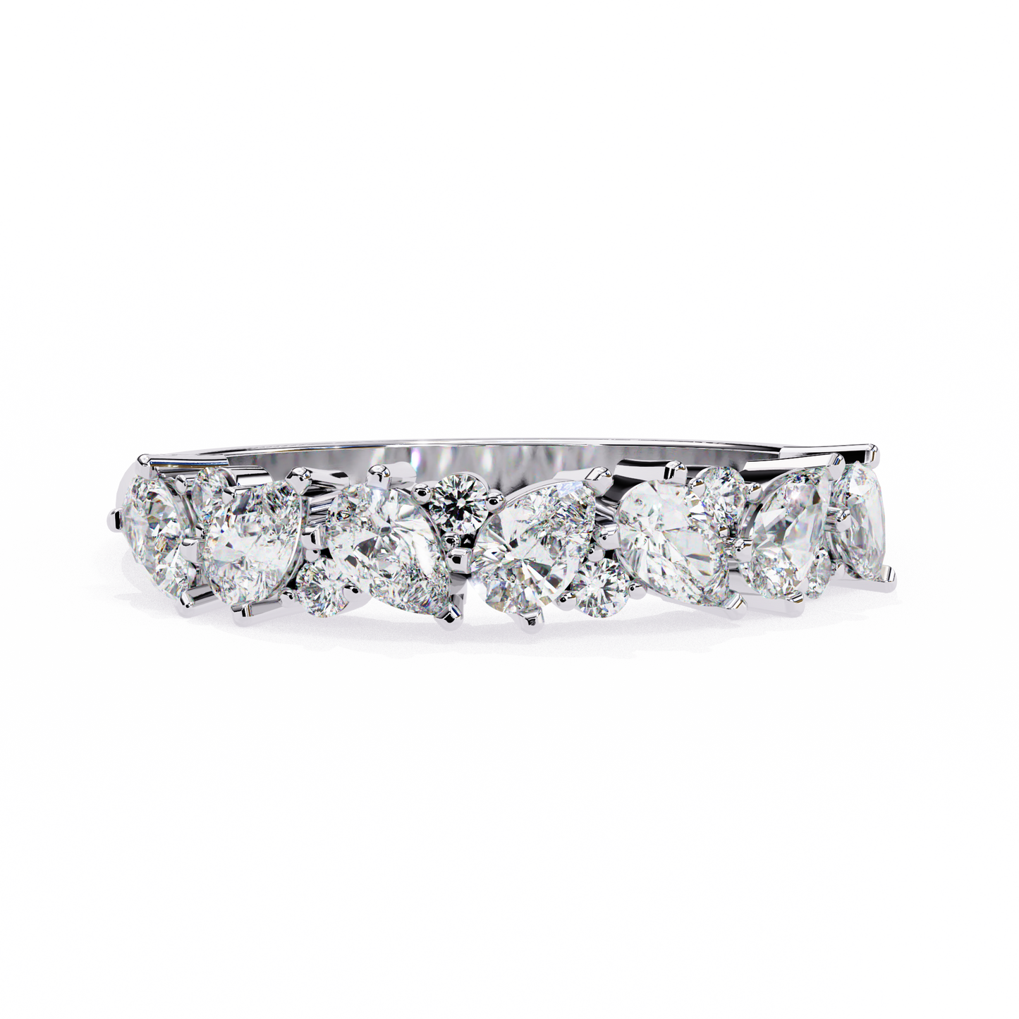 1.35  CT Pear & Round Cut Diamond Engagement Band - Ulight Jewels