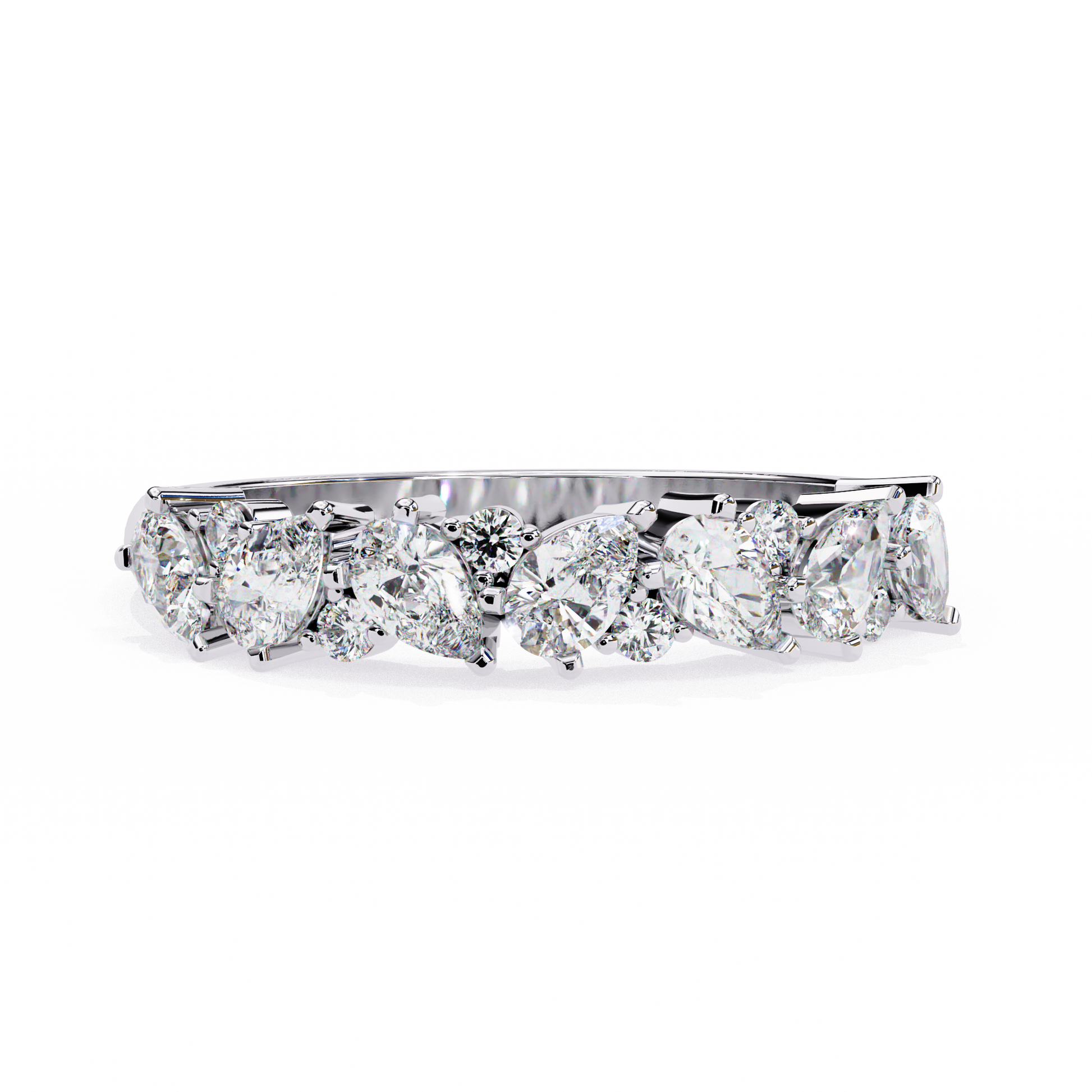 1.35  CT Pear & Round Cut Diamond Engagement Band - Ulight Jewels