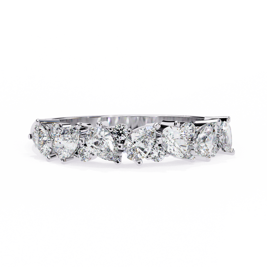 1.35  CT Pear & Round Cut Diamond Engagement Band - Ulight Jewels