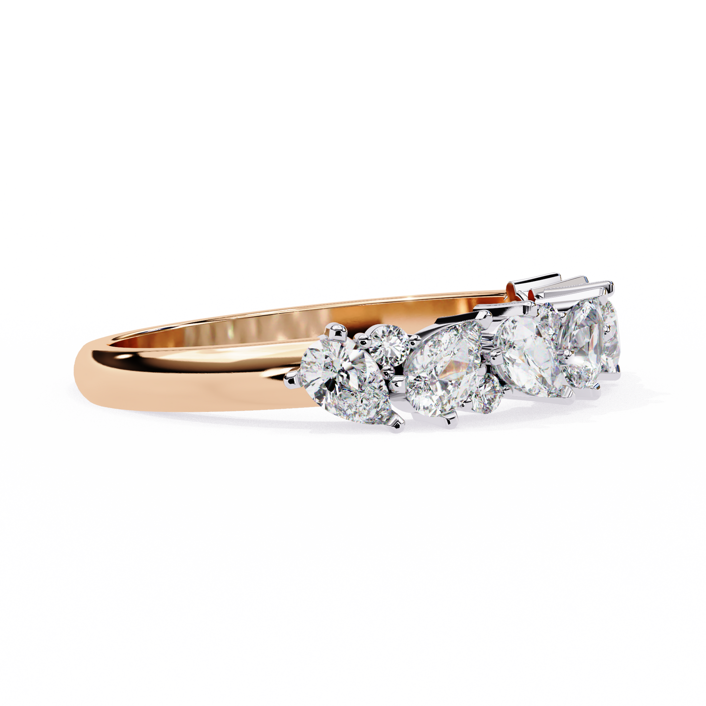 1.35  CT Pear & Round Cut Diamond Engagement Band