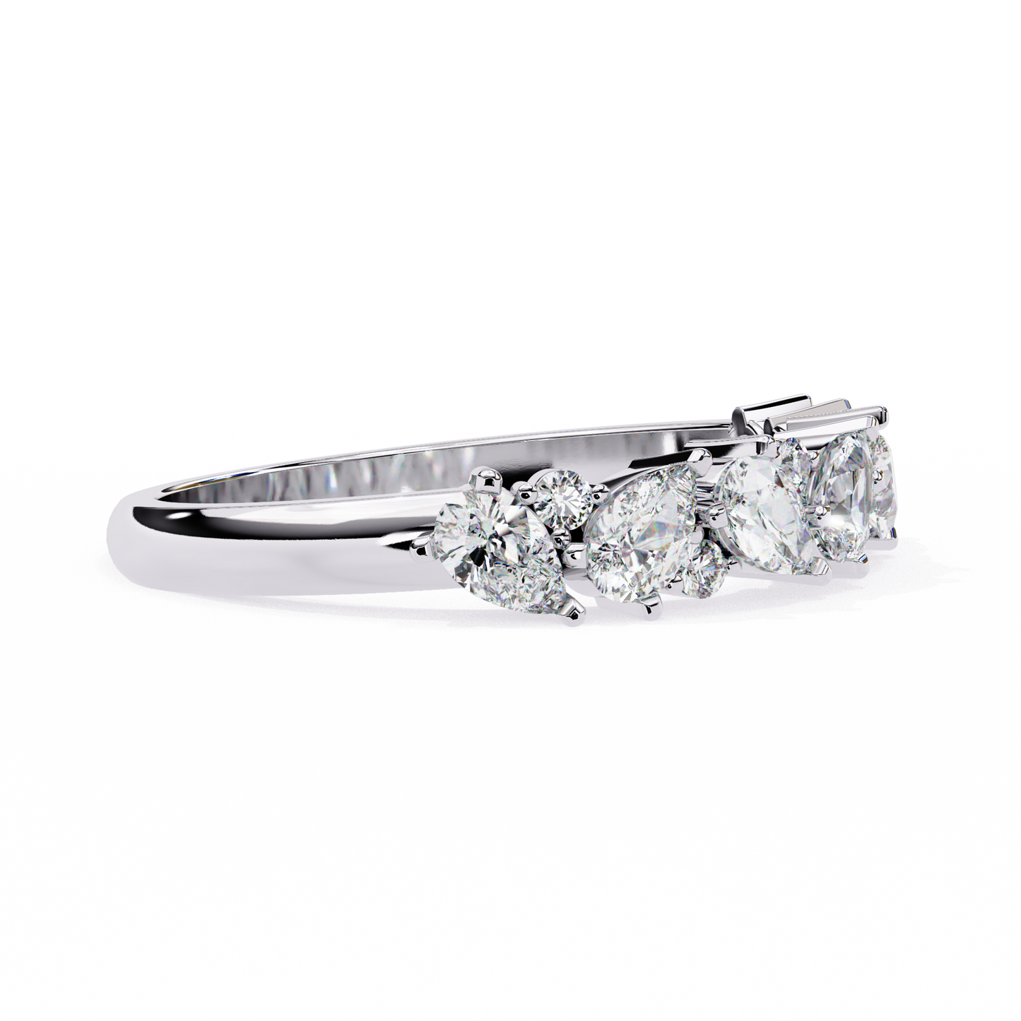 1.35  CT Pear & Round Cut Diamond Engagement Band