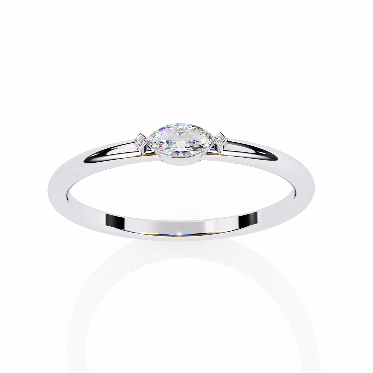 0.14 CT MARQUISE Cut Diamond Engagement Ring