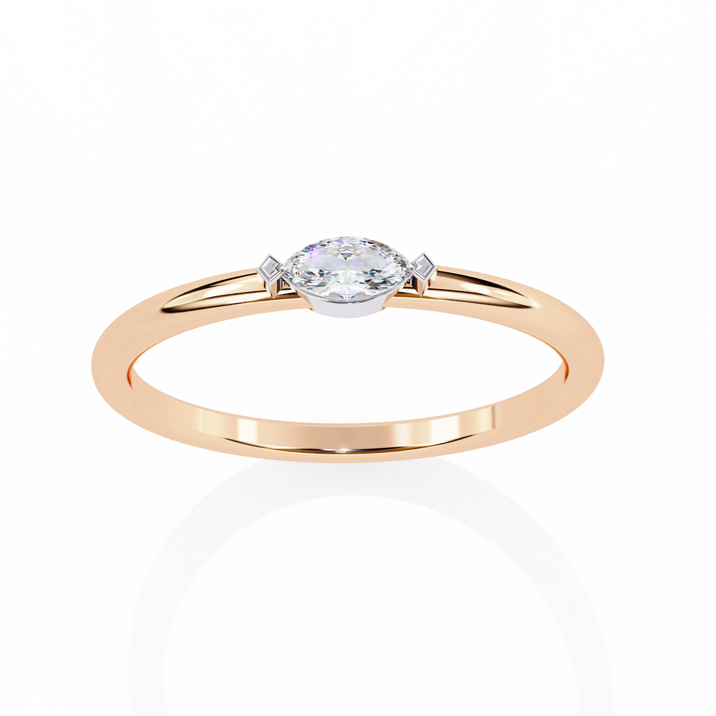 0.14 CT MARQUISE Cut Diamond Engagement Ring