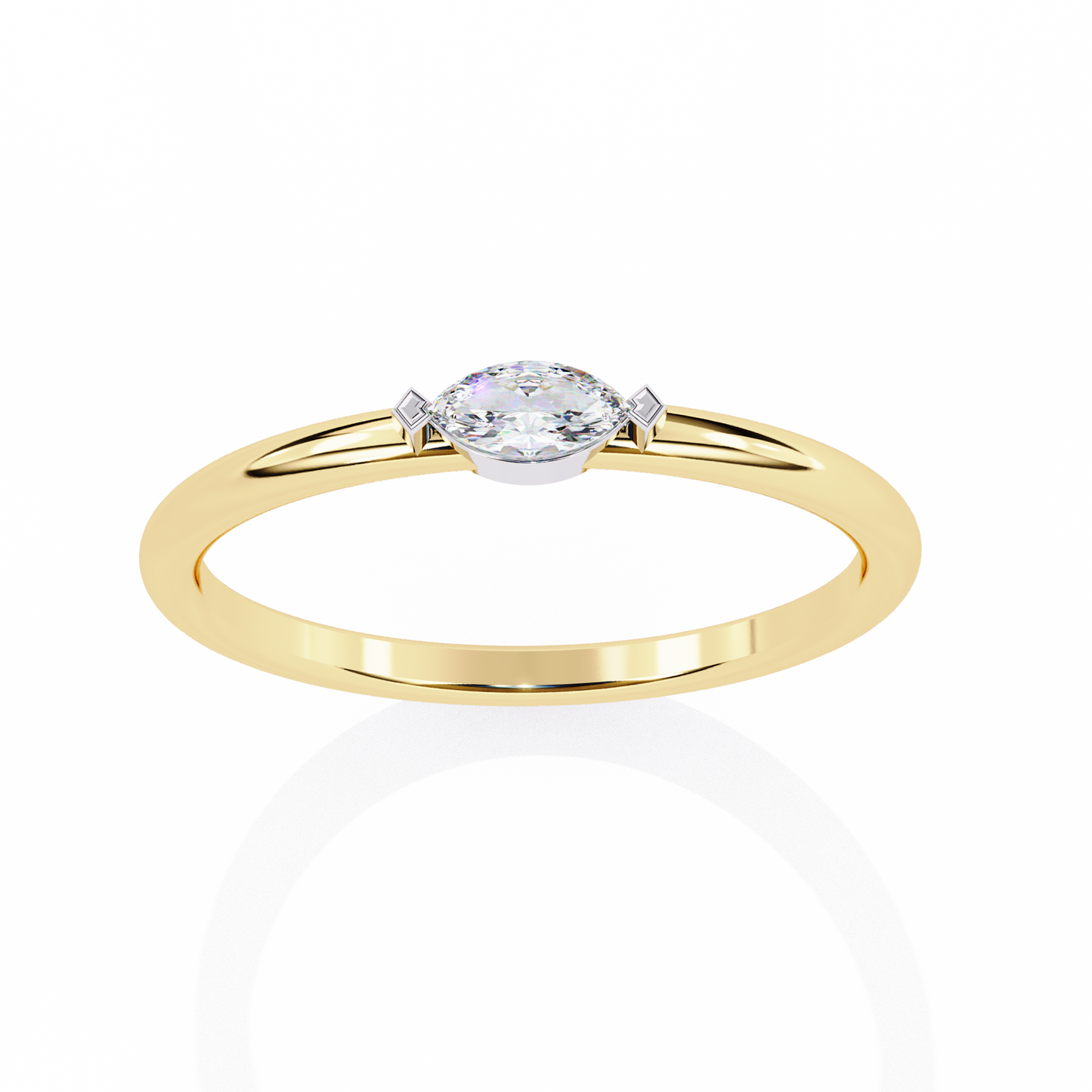 0.14 CT MARQUISE Cut Diamond Engagement Ring