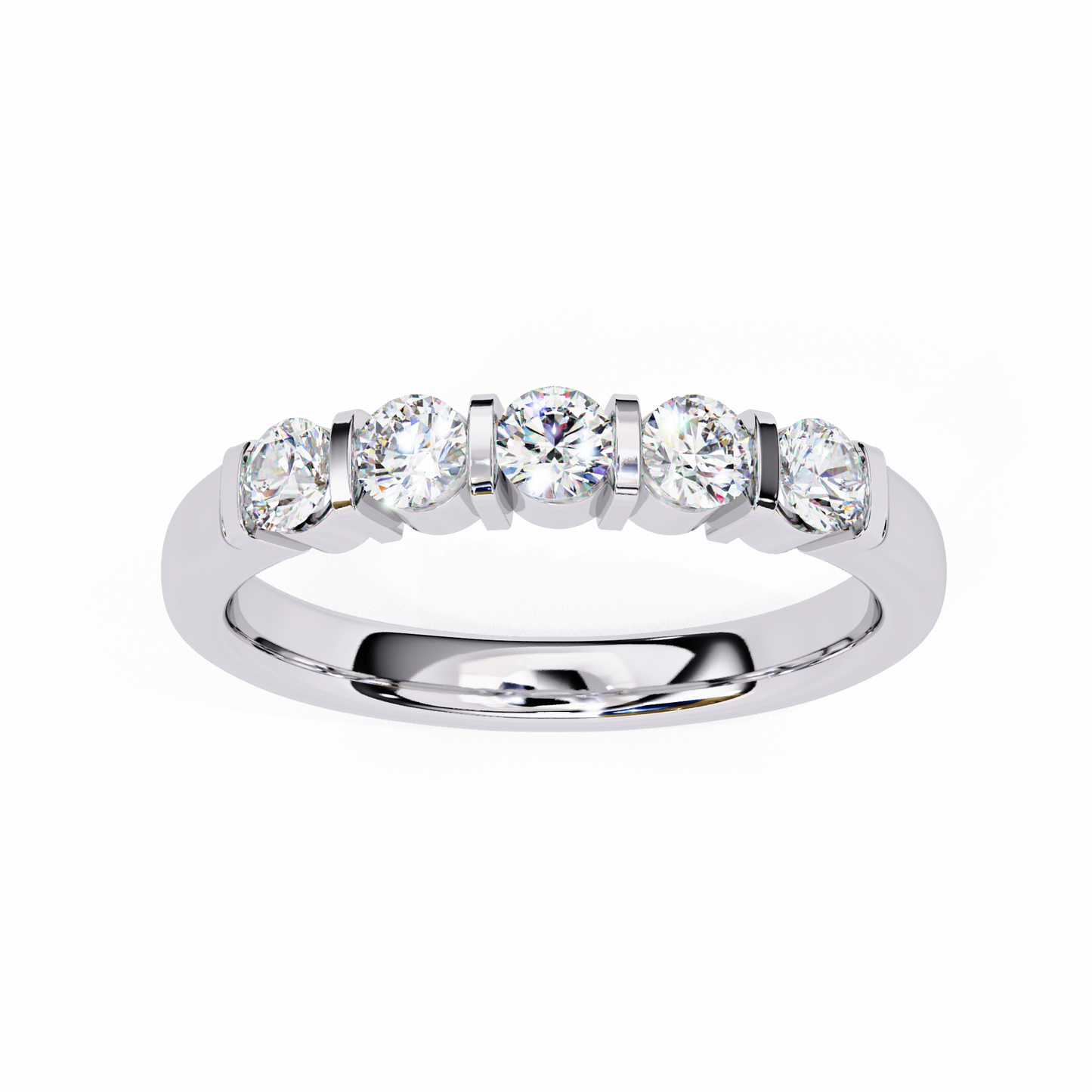 0.50 CT  5-Stone Round  Cut Diamond Engagement Band - Ulight Jewels