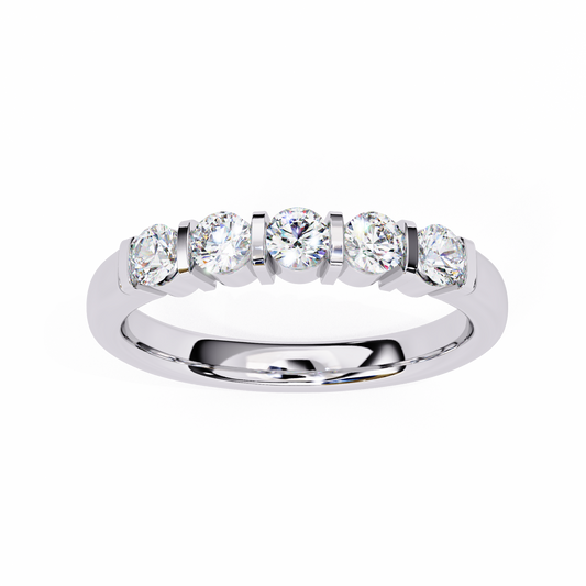 0.50 CT  5-Stone Round  Cut Diamond Engagement Band - Ulight Jewels