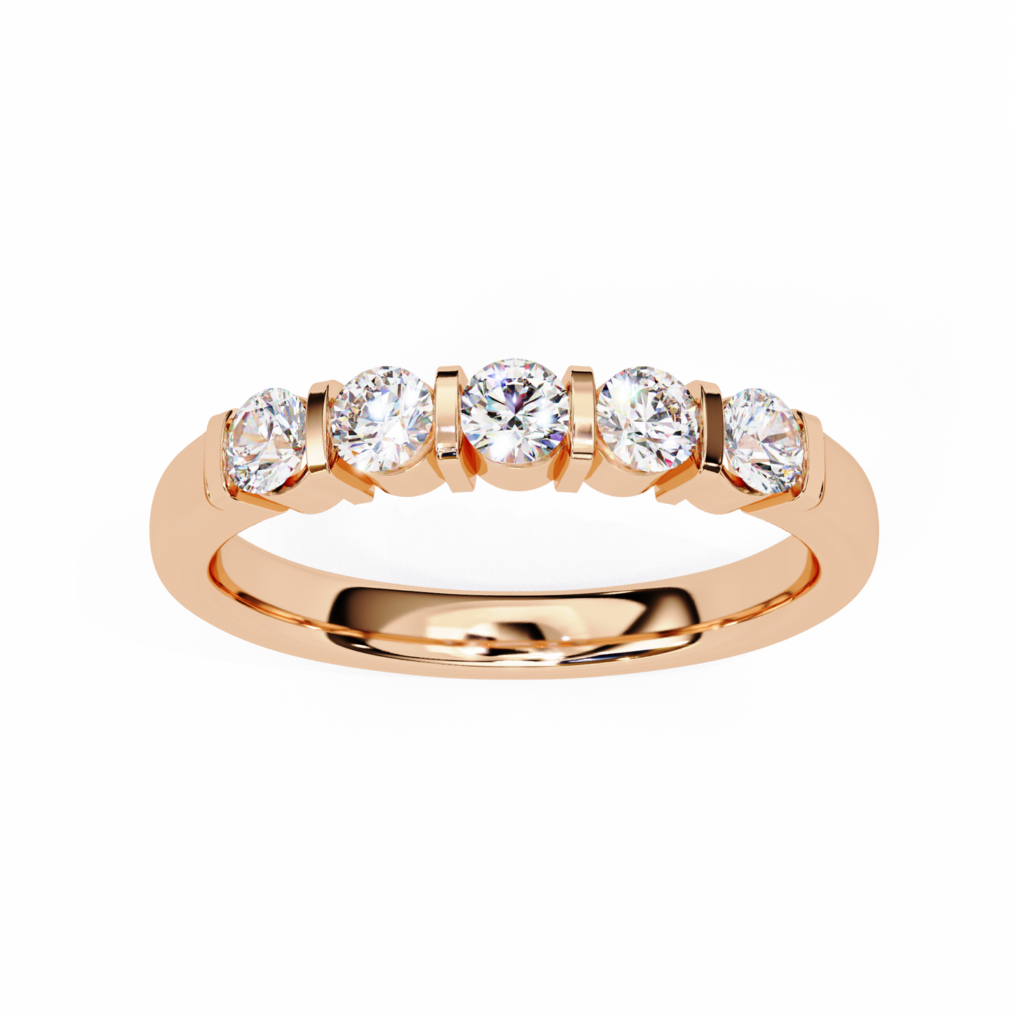 0.50 CT  5-Stone Round  Cut Diamond Engagement Band