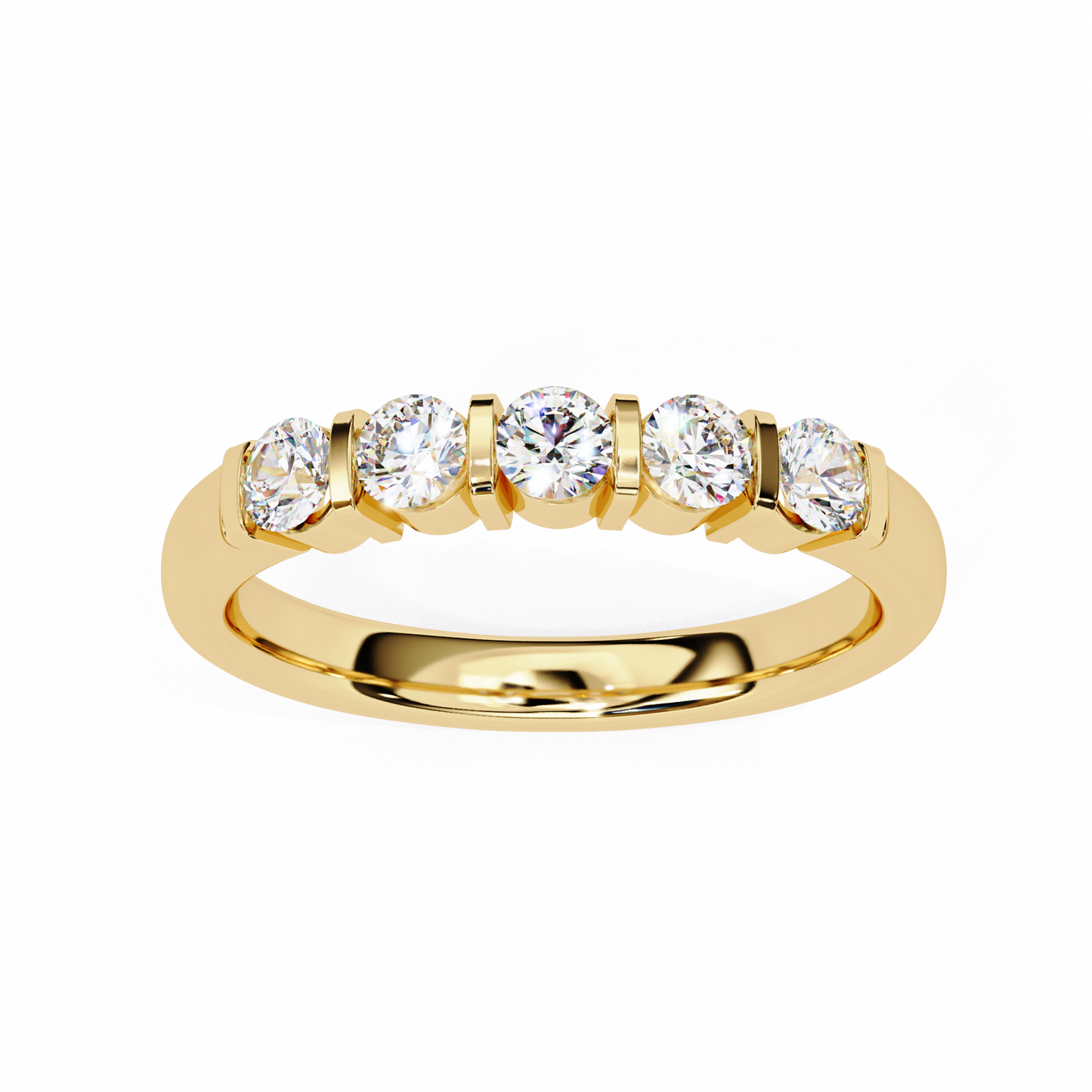 0.50 CT  5-Stone Round  Cut Diamond Engagement Band