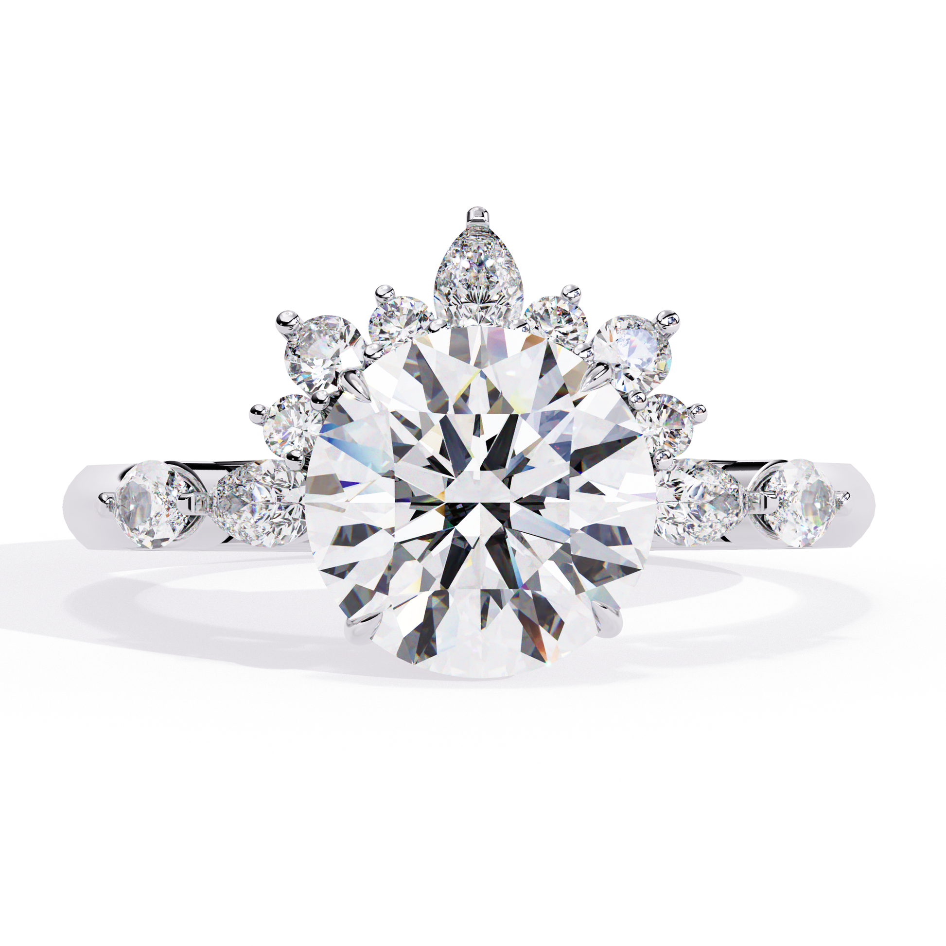 3.35  CT Round Cut Diamond Engagement Ring - Ulight Jewels