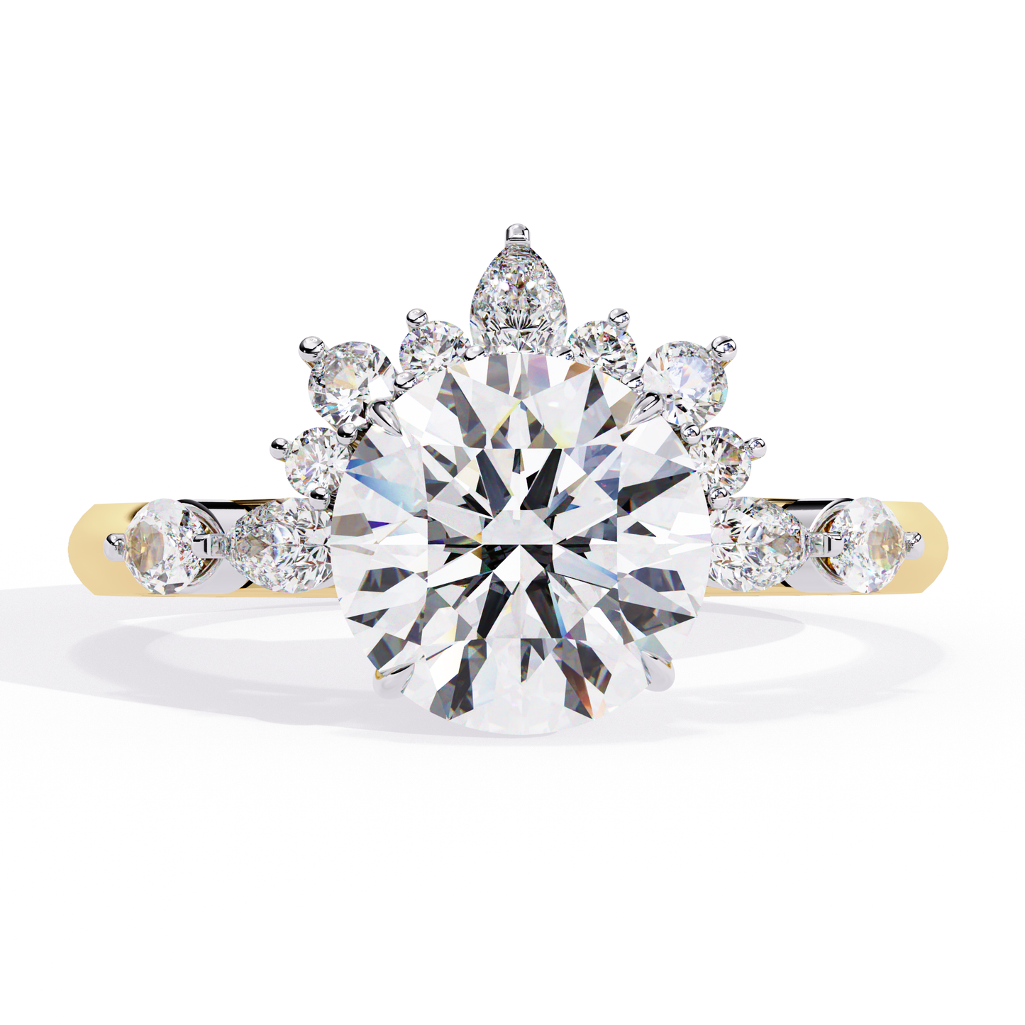 3.35  CT Round Cut Diamond Engagement Ring