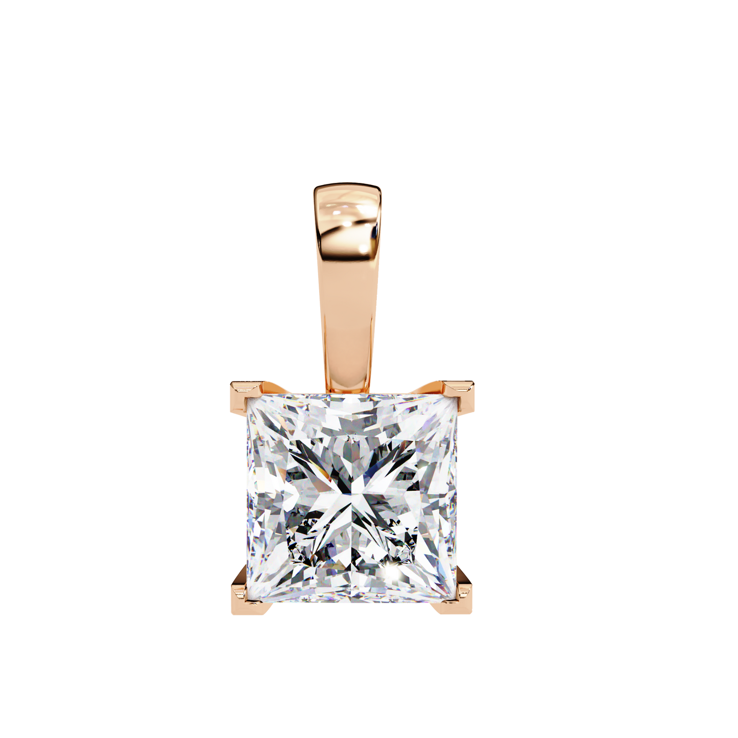 2.50 CT Princess Cut Diamond Pendant