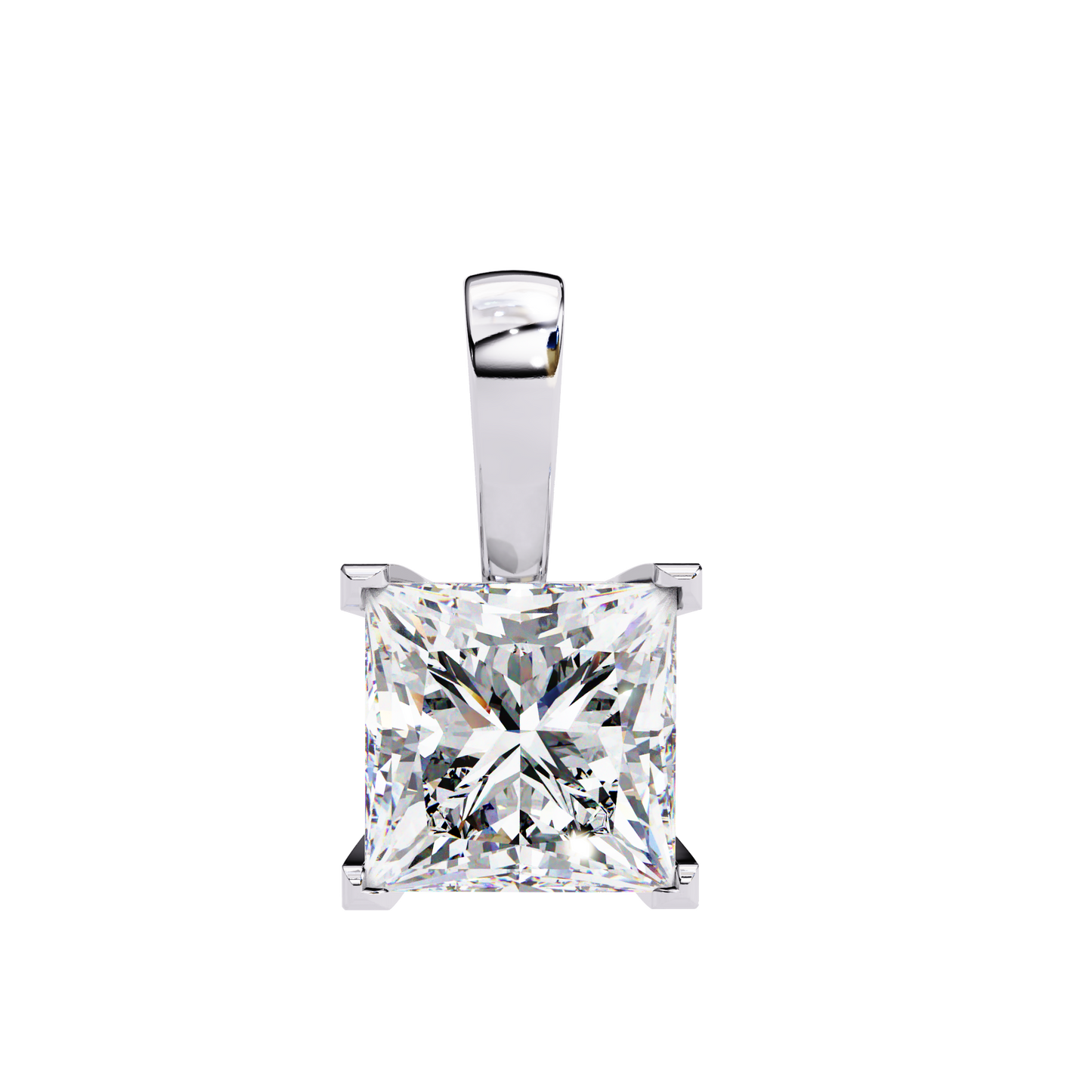 2.50 CT Princess Cut Diamond Pendant
 - Ulight Jewels