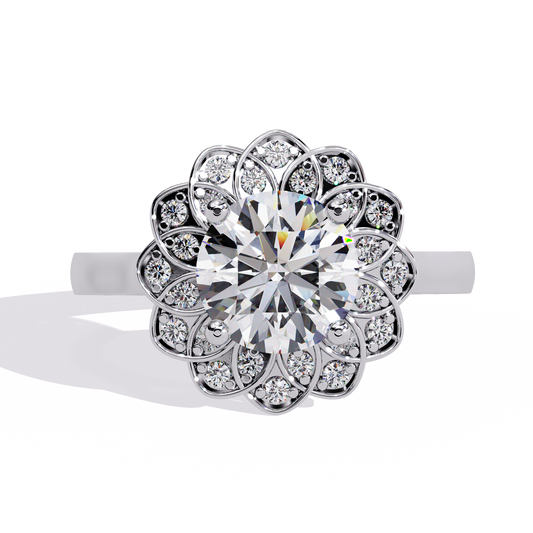 1.50 CT Round Cut Diamond Engagement Ring - Ulight Jewels