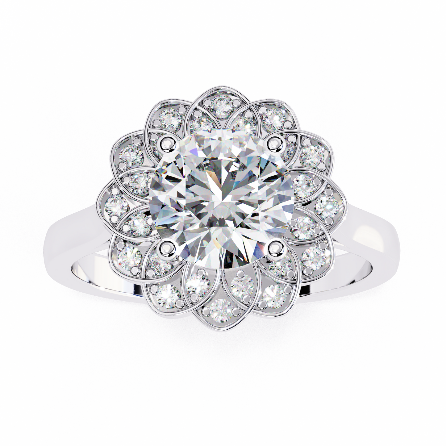 1.50 CT Round Cut Diamond Engagement Ring