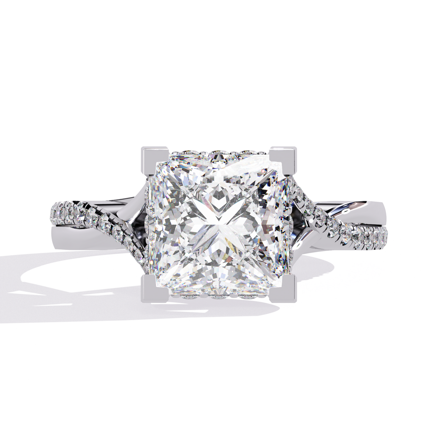 2.50 CT PRINCESS Cut Diamond Engagement Ring - Ulight Jewels