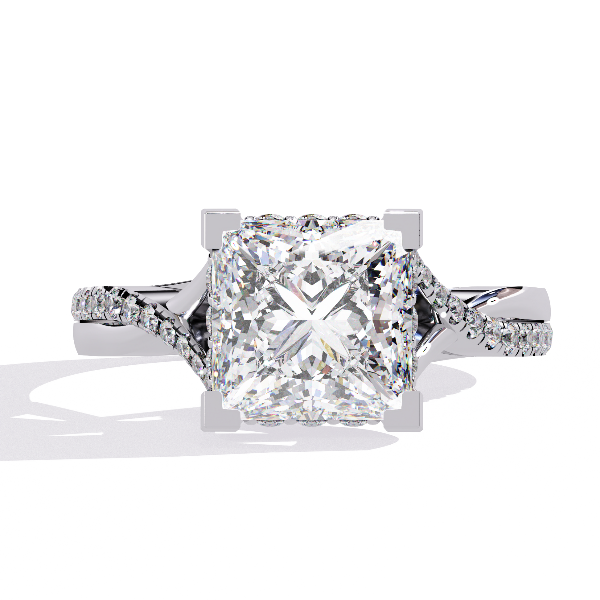 2.50 CT PRINCESS Cut Diamond Engagement Ring - Ulight Jewels