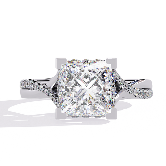 2.50 CT PRINCESS Cut Diamond Engagement Ring - Ulight Jewels