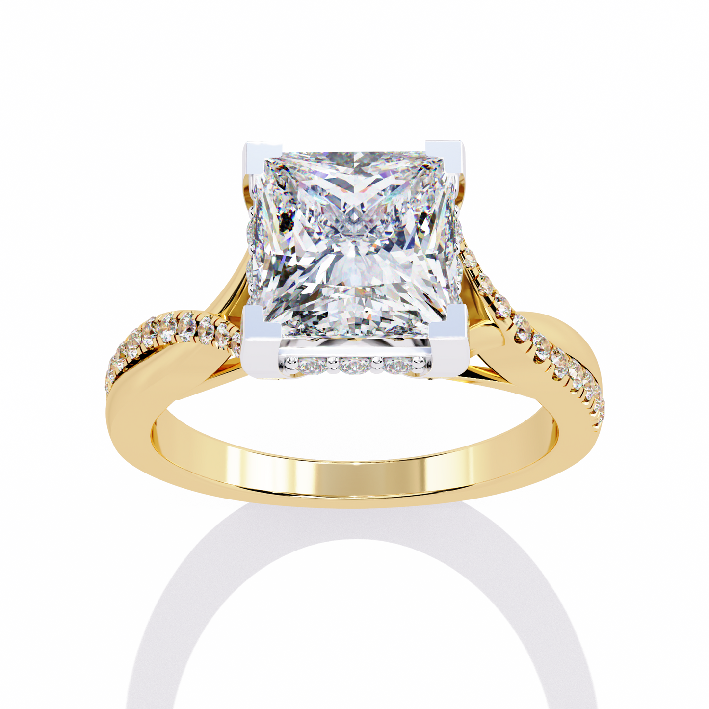 2.50 CT PRINCESS Cut Diamond Engagement Ring