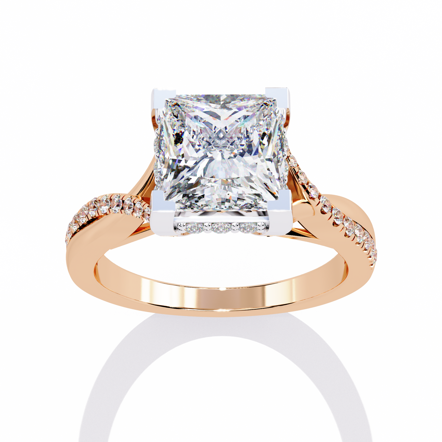 2.50 CT PRINCESS Cut Diamond Engagement Ring