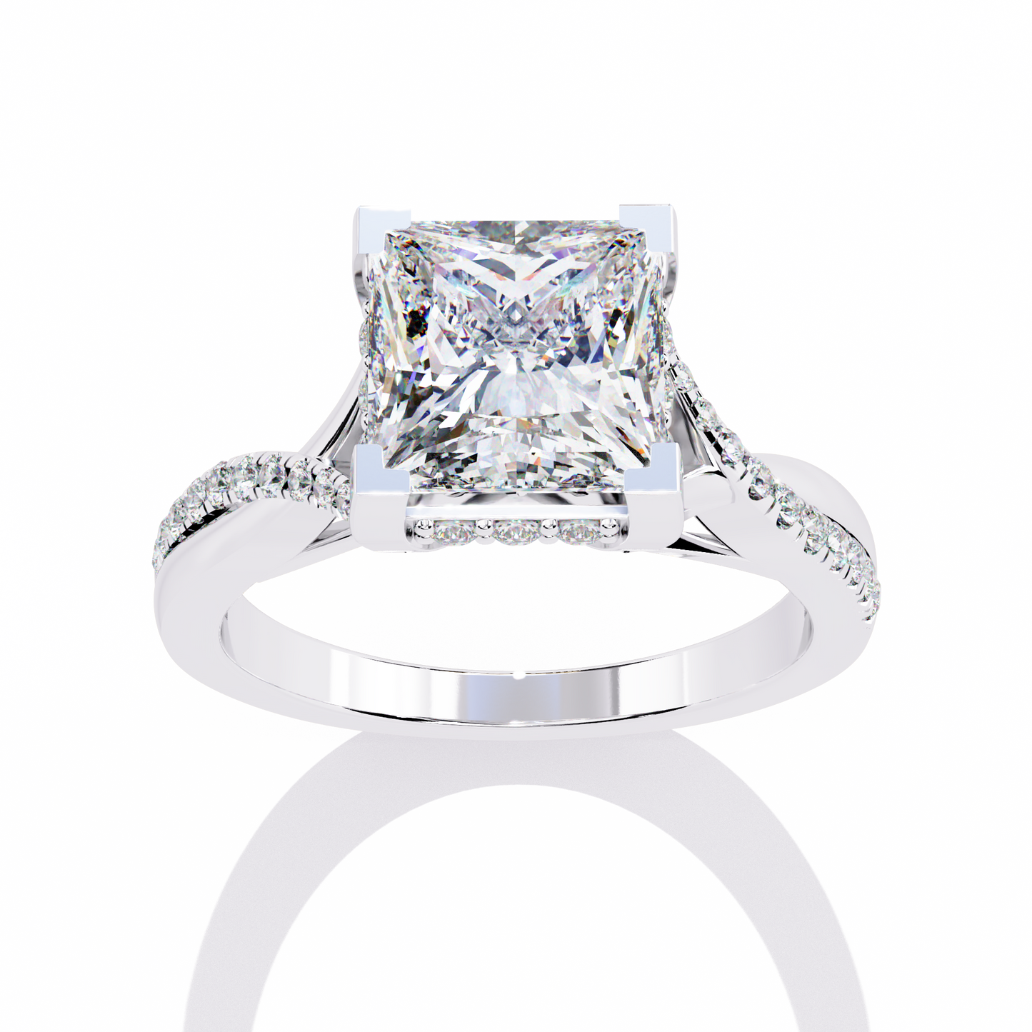 2.50 CT PRINCESS Cut Diamond Engagement Ring