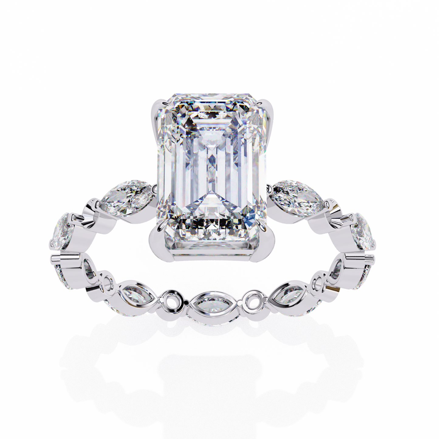 2.00 CT Emerald Cut Diamond Engagement Ring