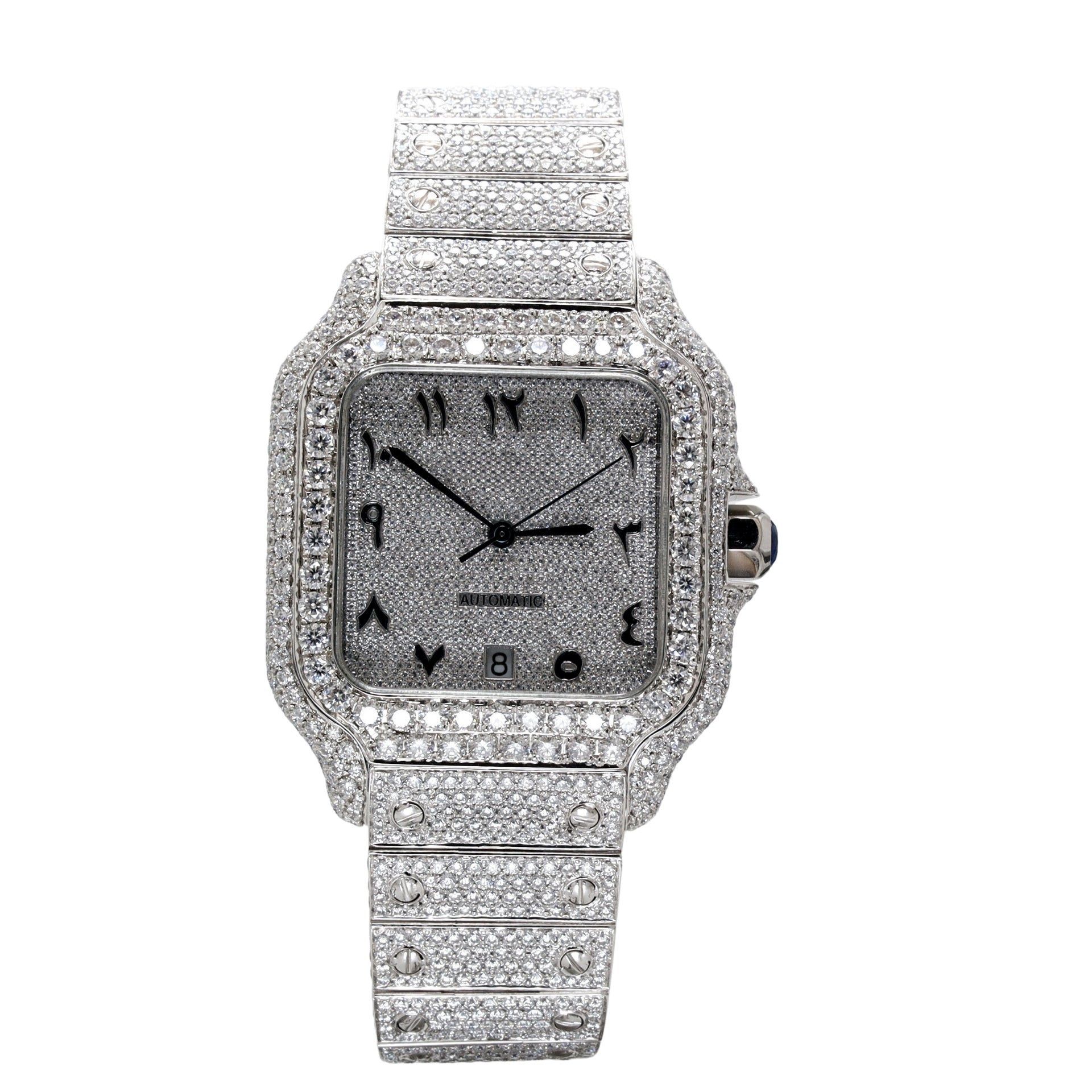 Fully Diamond Studded Square Dial Royal Watch - Ulight Jewels