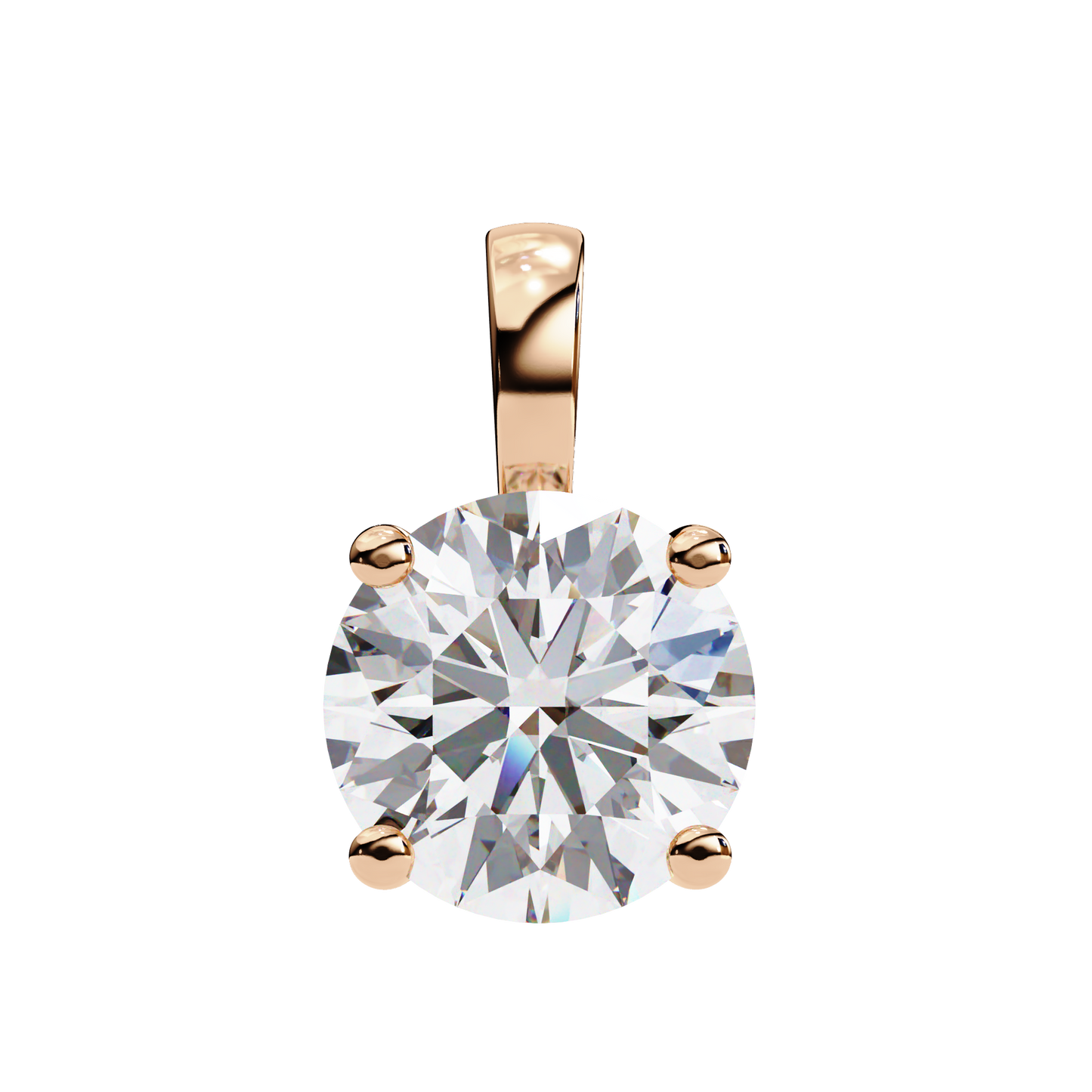 2.00 CT Round Cut Diamond Pendant