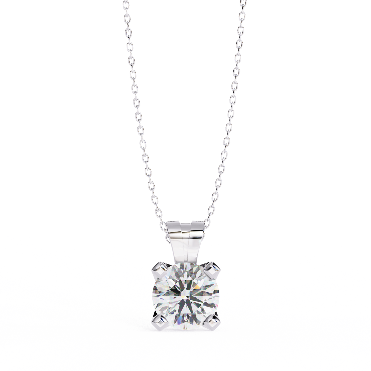 2.00 CT Round Cut Diamond Pendant