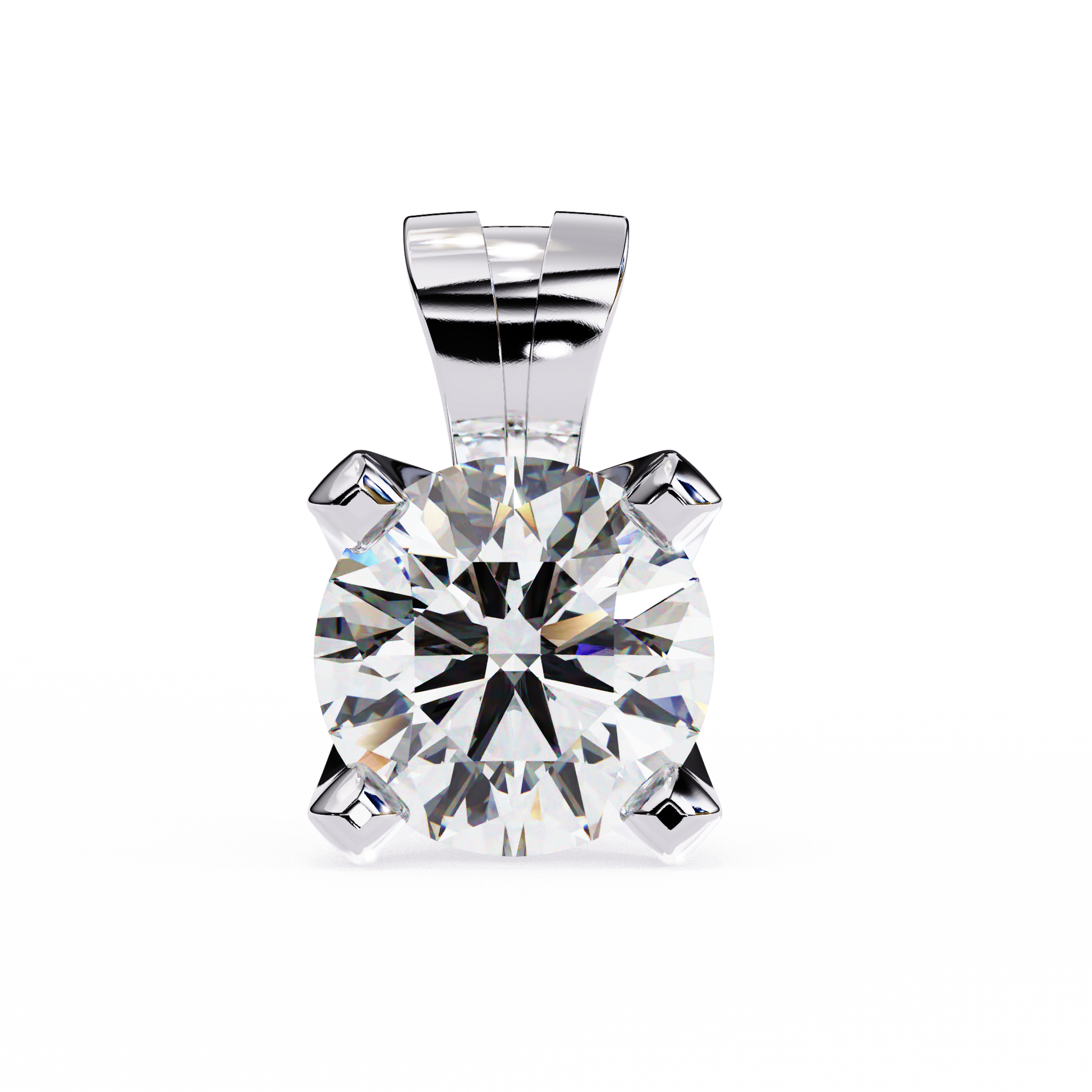 2.00 CT Round Cut Diamond Pendant - Ulight Jewels