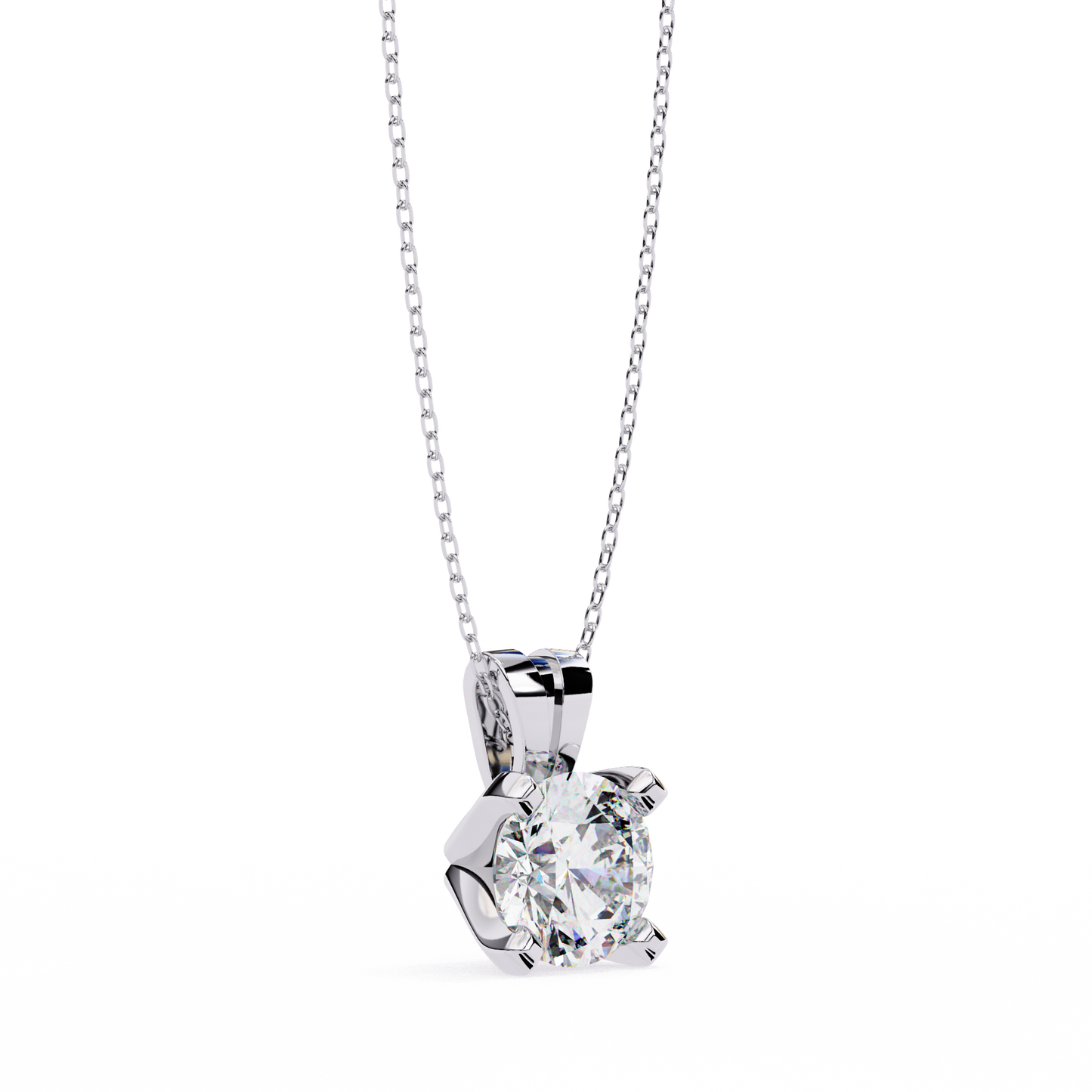 2.00 CT Round Cut Diamond Pendant