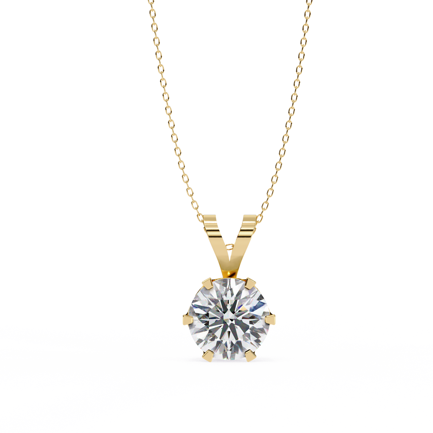 2.00 CT  Round Cut Diamond Pendant