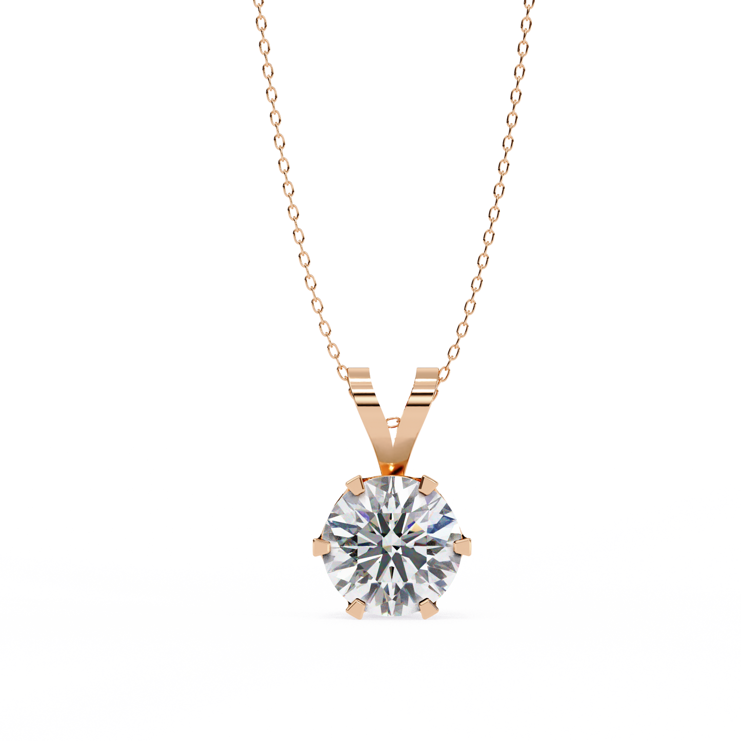 2.00 CT  Round Cut Diamond Pendant