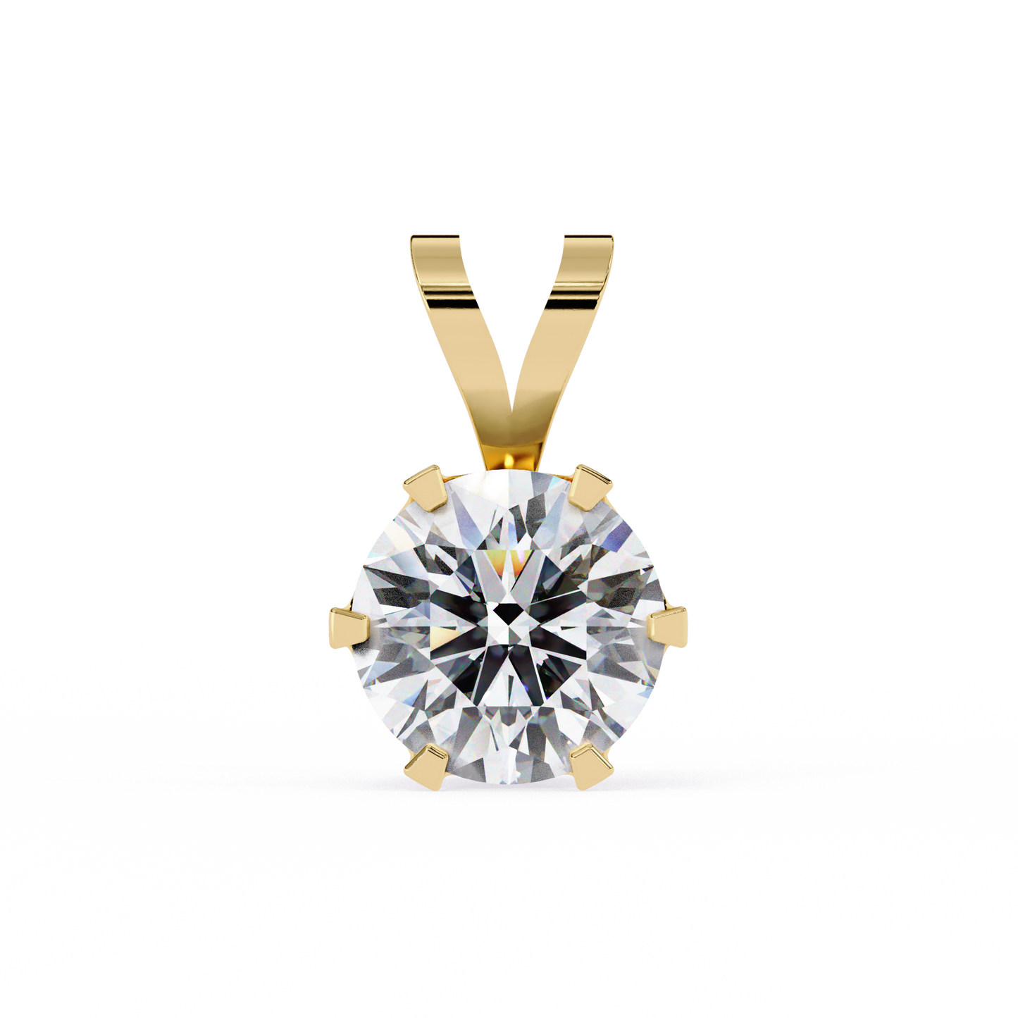 2.00 CT  Round Cut Diamond Pendant